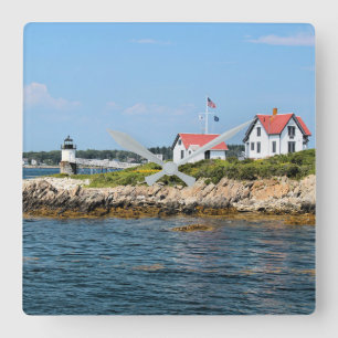Ram Island Lighthouse, Maine Square Wall Clock