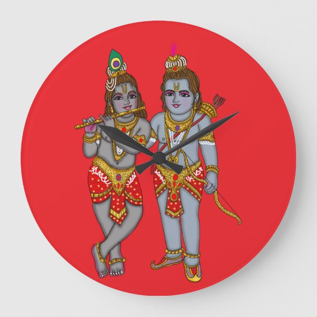 Ram & Krishna Wall Clock (Front)