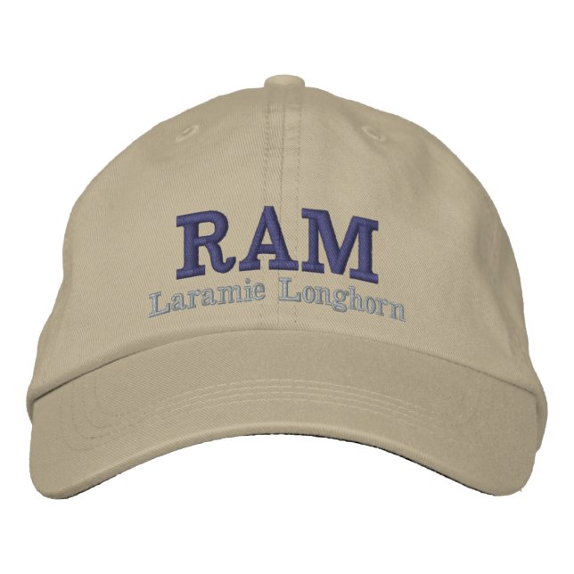 Ram Laramie Longhorn Embroidered Baseball Cap (Front)