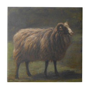 Ram (Male Sheep) on the Farm (by Rosa Bonheur) Ceramic Tile