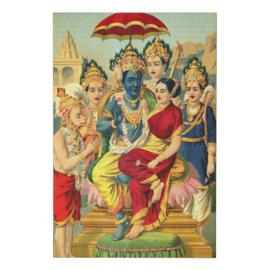 Ram Panchayatan by Raja Ravi Varma Faux Canvas Print