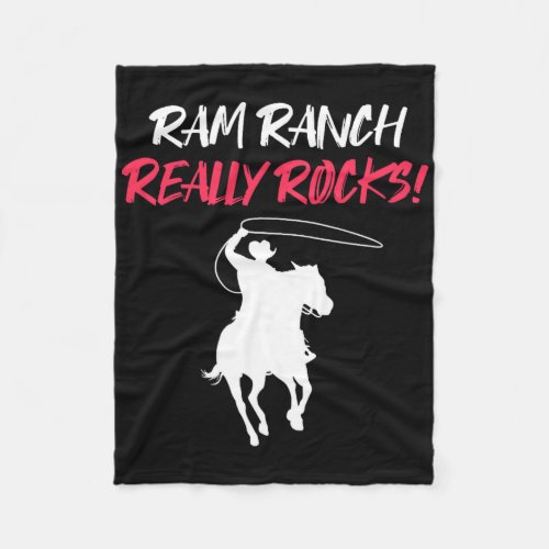 Ram Ranch Really Rocks Horse Horseback Riding Cowb Fleece Blanket