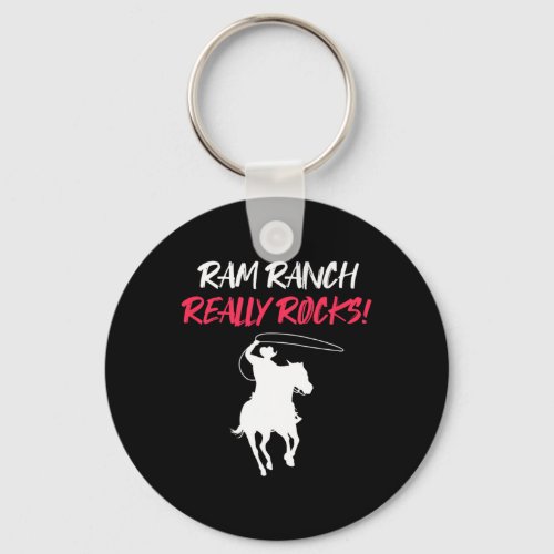 Ram Ranch Really Rocks Horse Horseback Riding Cowb Keychain
