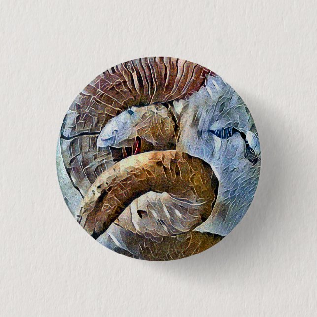 RAM SHEEP FARM ANIMAL BUTTON (Front)