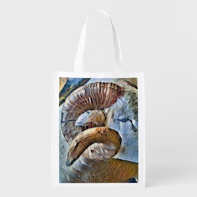 RAM SHEEP FARM ANIMAL GROCERY BAG (Front)