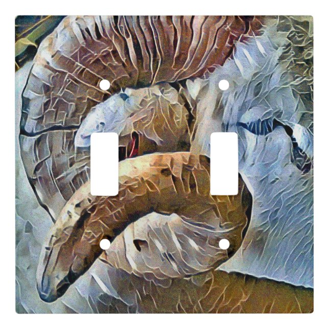 RAM SHEEP FARM ANIMAL LIGHT SWITCH COVER (Front)