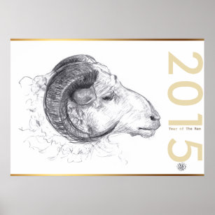 Ram Sheep Goat Chinese Year Zodiac custom Poster