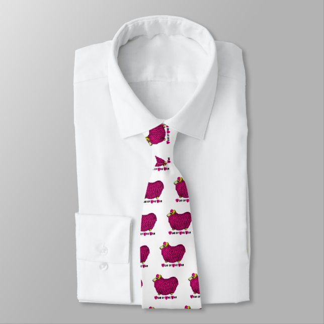 Ram Sheep Goat Lunar Year in Pink Tie (Tied)