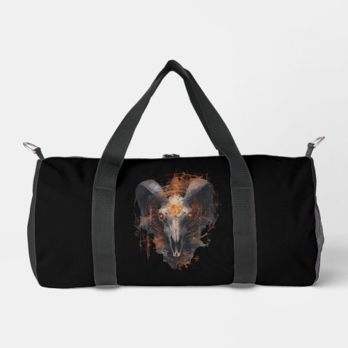 Ram Skull Occult Steampunk Dark Art Duffle Bag