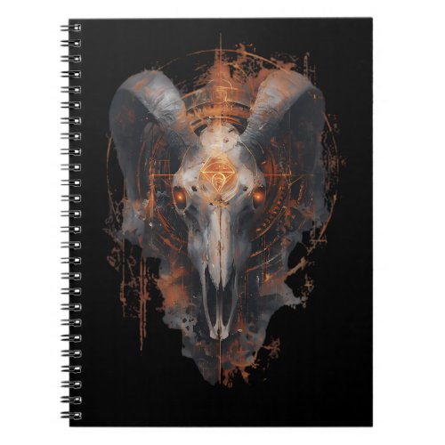 Ram Skull Occult Steampunk Dark Art Notebook