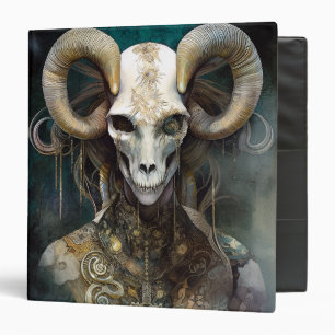 Ram Skull Surreal Fantasy Art 3 Ring Binder