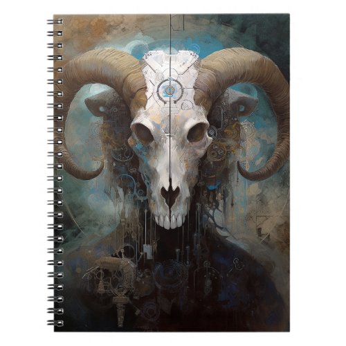 Ram Skull Surreal Fantasy Art Notebook