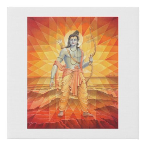 Ram_ the seventh incarnation of Hindu God Vishnu Faux Canvas Print