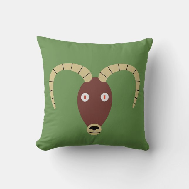 Ram Throw Pillow (Front)