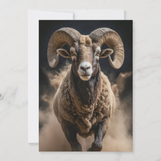 Ram Wild Animal Elegant Dramatic Mist Portrait Announcement