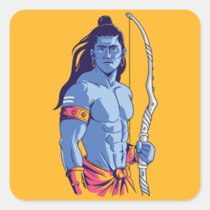 Rama Hindu Deity Square Sticker