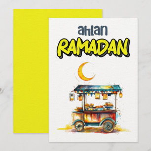 Ramadan Arabian Street Food Cart with Lanterns Invitation