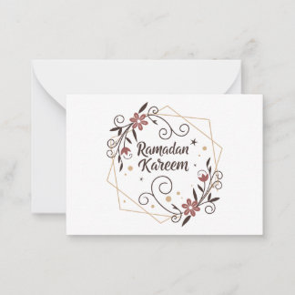 Ramadan Blessings Decorative Art – Elegant Note Card