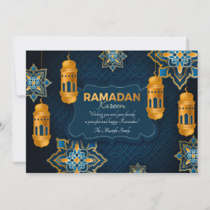 Ramadan Blue and Gold Greeting Card