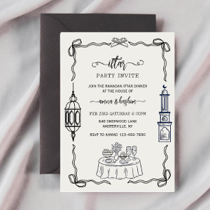 Ramadan Bow doodle  ramadan iftar invitations
