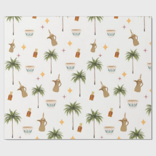 Ramadan Coffee & Dates Seamless Pattern Wrapping Paper