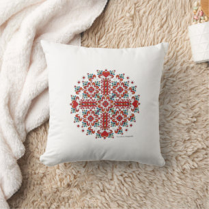 Ramadan Decoration Embroidery pattern Red Color Throw Pillow