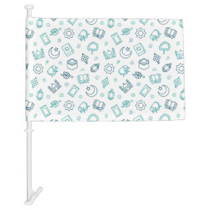 Ramadan Doodles Car Flag