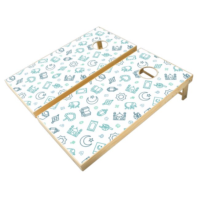 Ramadan Doodles Cornhole Set (Angled)