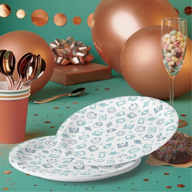 Ramadan Doodles Paper Plates (Multi)