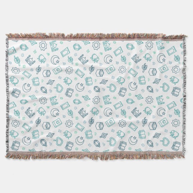Ramadan Doodles Throw Blanket (Front)