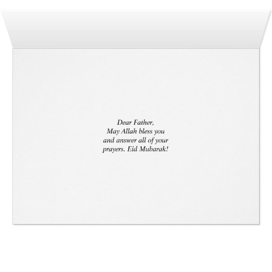 Ramadan Eid Mubarak Greetings for Father (Inside Horizontal (Bottom))