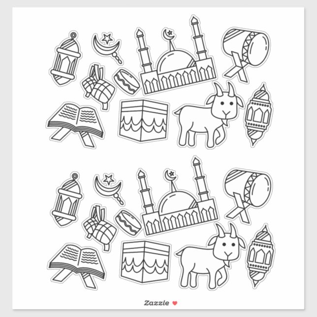 Ramadan Eid Muslim Holiday Stickers (Sheet)