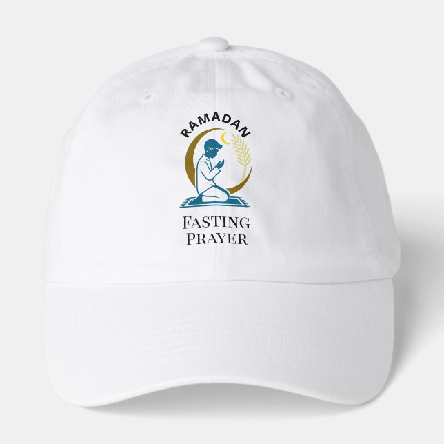 Ramadan Fasting Prayer Man Islamic Vector Graphic  Hat (Front)
