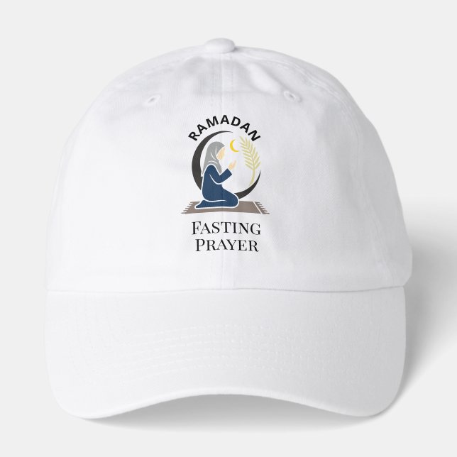 Ramadan Fasting Prayer Woman Hijab Islamic Graphic Hat (Front)