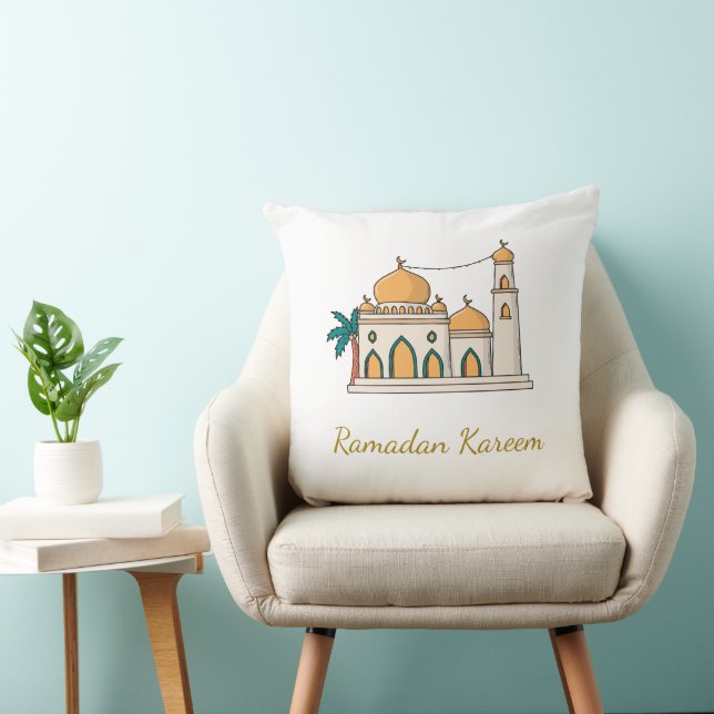 Ramadan Golden Mosque Pillow  (Chair)