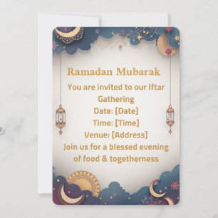 Ramadan Iftar Invitation Elegant Islamic Gold