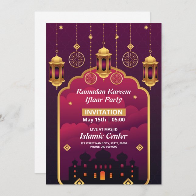 Ramadan Iftar Party Invitation Flyer Template  (Front/Back)