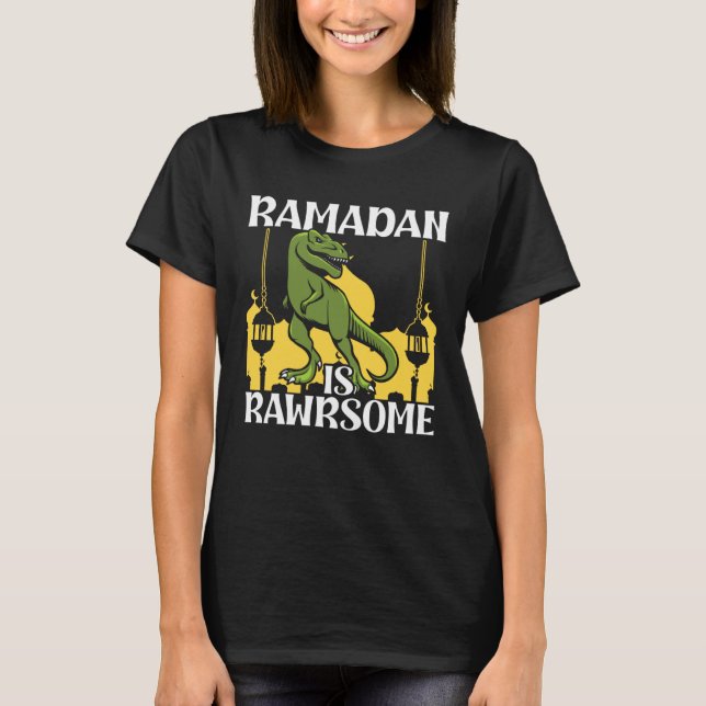 Ramadan Is Rawrsome Dinosaur Vintage Mubarak T-Shirt (Front)