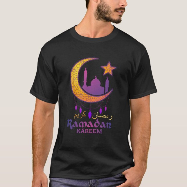 Ramadan Kareem and Mubarak Muslims Ramadan Moon T-Shirt (Front)