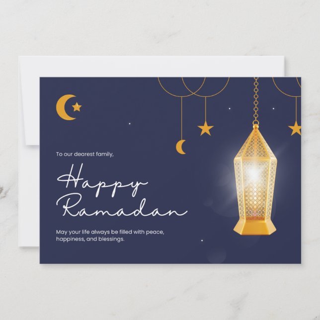 Ramadan Kareem Blue Holiday Card (Front)