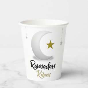 Ramadan Kareem Crescent Design - Islamic Mubarak  Paper Cups