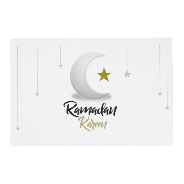  Ramadan Kareem Crescent Design - Islamic Mubarak  Placemat (Front)