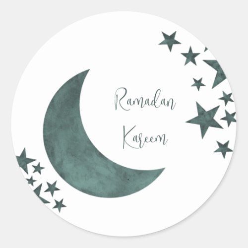 Ramadan Kareem crescent Islam mubarak stars Postca Classic Round Sticker