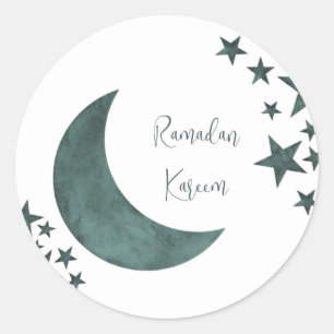 Ramadan Kareem crescent Islam mubarak stars Postca Classic Round Sticker