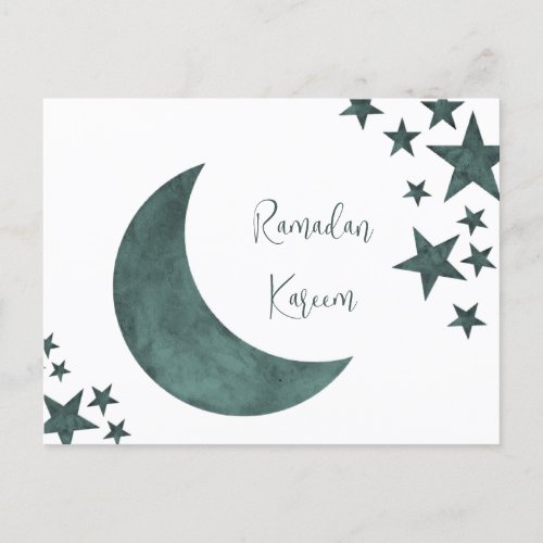 Ramadan Kareem crescent Islam mubarak stars Postcard