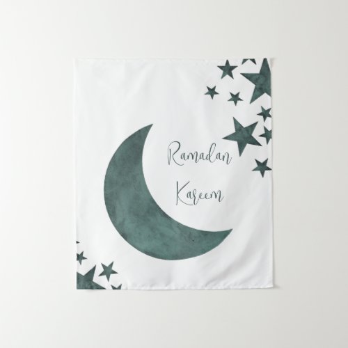 Ramadan Kareem crescent Islam mubarak stars Tapestry