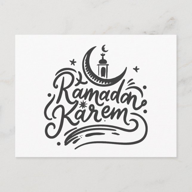 Ramadan Kareem Crescent Moon sighted Fasting Postcard (Front)