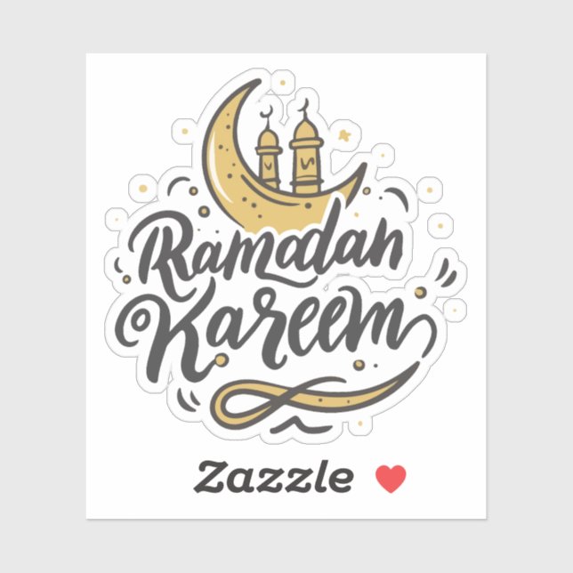 Ramadan Kareem Crescent Moon sighted Fasting Sticker (Sheet)
