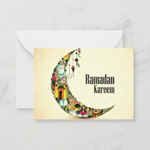 Ramadan Kareem Crescent Note Card