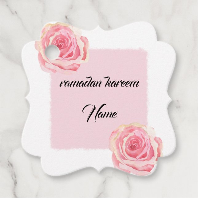 ramadan kareem custom favor tag (Front)